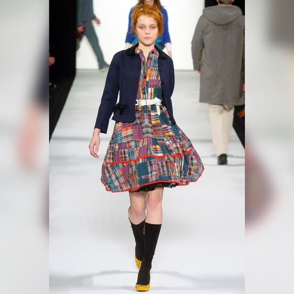 Vintage Marc Jacobs Plaid Patchwork Dress Womens size 6 FW 2005 Runway - Picture 2 of 16